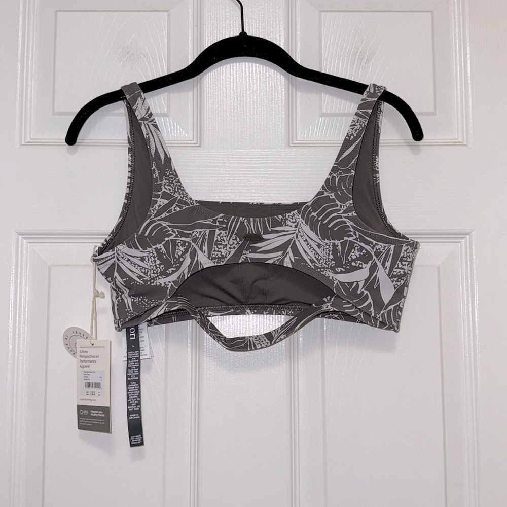 Vuori Gray and White Bikini Top - Picture 6 of 8